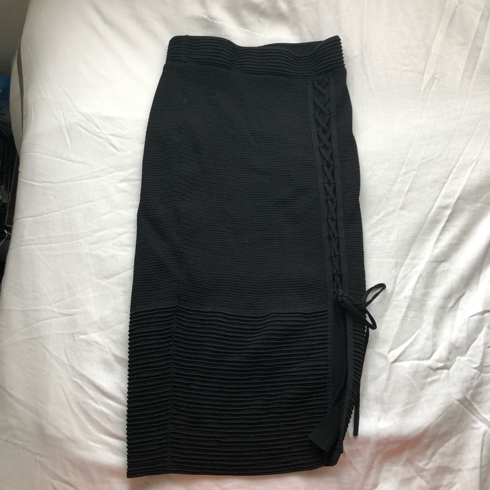Black Rachel Roy pencil skirt, with cross detail
